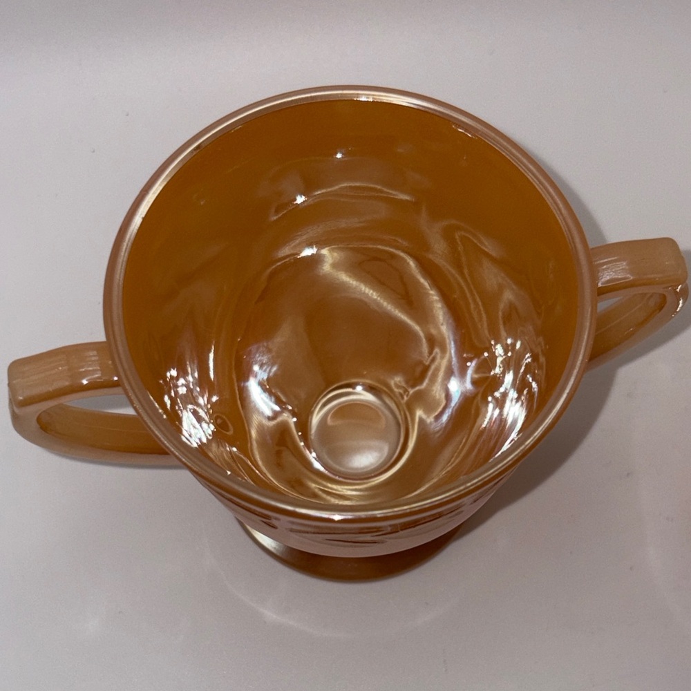 🍑 Vintage Fire King Peach Luster Cream & Sugar Set 🍑 - Picture 5 of 12